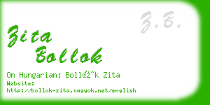 zita bollok business card
