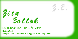 zita bollok business card